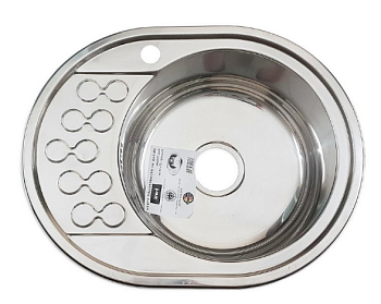 Мойка врезная  57*45 Frank правая с узором, толщина 0,8мм глубина 180 мм